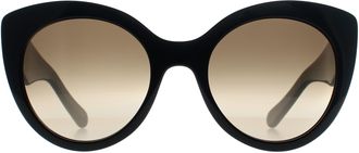Ferragamo Cat Eye Womens Black Gancini Grey SF964S - One Size