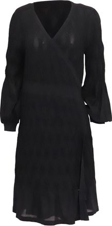 Diane Von F&uuml;rstenberg Diane Von Furstenberg Brenna Knit Mini Wrap Dress in Black Polyester
