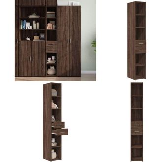 vidaXL Credenza Rovere Marrone 30x42,5x185 cm in Legno Multistrato - Credenza marrone - Credenza in legno multistrato