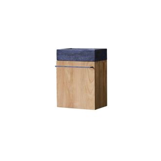 Tikamoon Mueble de ba&ntilde;o de teca maciza y m&aacute;rmol negro