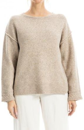 Max Studio Relaxed Crewneck Sweater in Heather Toast at Nordstrom Rack, Size X-Small