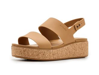 Crocs Brooklyn Cork Low Wedge Womens Sandals Umber : 11 M, Synthetic