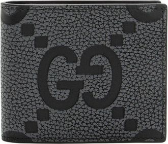 Gucci Black Jumbo Gg Embossed Leather Bifold Wallet (Authentic Pre-Loved)