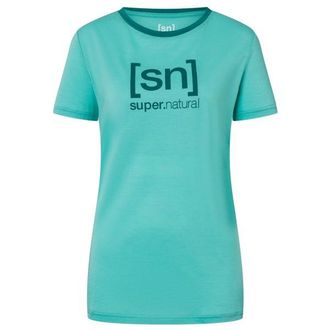 super.natural The Essential Logo Tee Merinoshirt für Damen | türkis