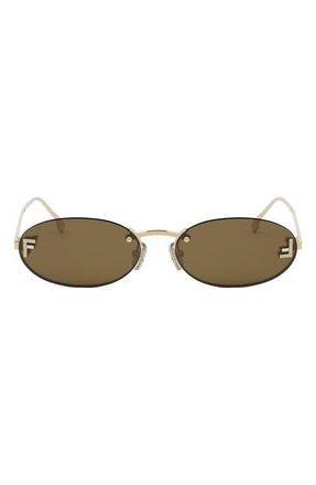Fendi First 54mm Oval Sunglasses in Shiny Endura Gold at Nordstrom