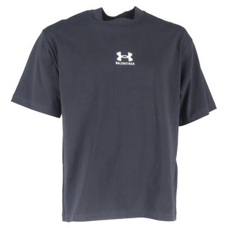 Balenciaga Balenciaga x Under Armour Logo-Gestikte T-Shirt in Zwart Katoen