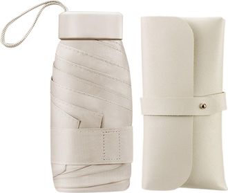 Generic Travel Umbrella - Portable Mini Umbrella | Small Compact Waterproof Compact Parasol | Lightweight Sun With 60% Fold Leather Bag For Easy Carry