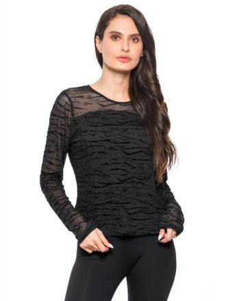 ADORE Velvet Burnout Lace Top In Black
