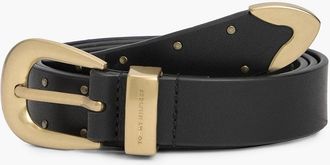 Tommy Hilfiger Womens Leather Western Belt - Black - 40