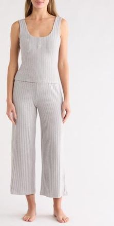 Yogalicious Brushed Ribbed Long Pajamas in Heather Grey at Nordstrom Rack, Size Xx-Large