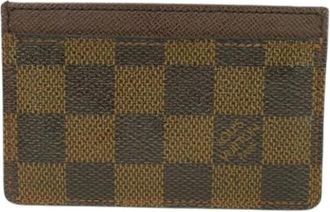 Louis Vuitton Pre-owned Wallets, male, Brown, Size: ONE SIZE Pre-owned Porte Cartes Simple Damier Canvas Card Case