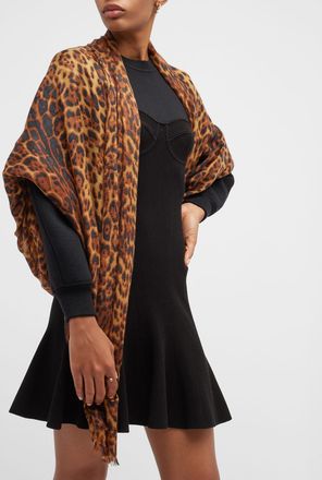 Sofiacashmere Lightweight Cashmere Leopard-Print Scarf