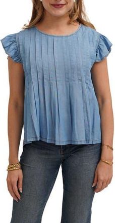 Cyrus Pleated Top in Misty Denim at Nordstrom Rack, Size X-Large
