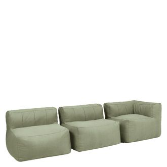 Icon Brand Sof&aacute; esquina modular de jard&iacute;n de 3 plazas, impermeable, verde salvia