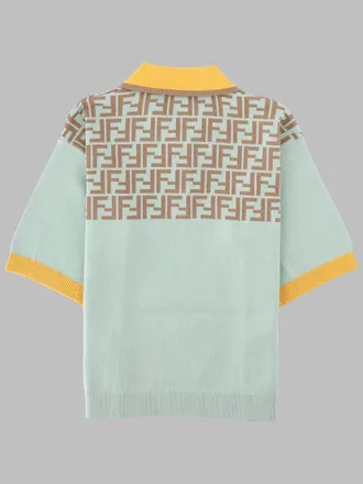 Fendi Short Sleeve Cotton Polo Shirt - Green