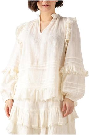 Ibana Elegante Tarlotte Blouse - Dames - Blouses - Beige - S - Overhemden