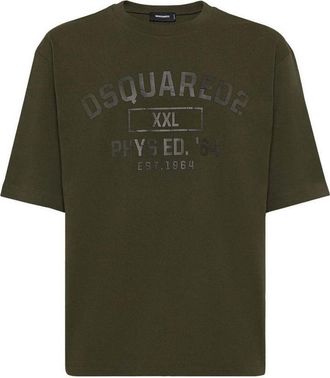 Dsquared2 DSquared2 Heren Phys Ed Militair Logo T-Shirt (Militair Groen)