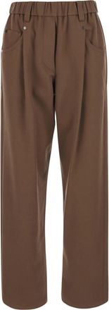 Brunello Cucinelli Brown Relaxed Pleated Pants