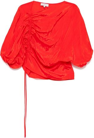 Lee Mathews Top met manchetten met trekkoord - Rood