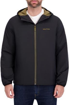 Nautica Transitional Hooded Zip Jacket in Black at Nordstrom Rack, Size Xx-Large
