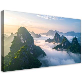 Feeby Impresi&oacute;n De Imagen, Paisaje Monta&ntilde;as Escarpadas En La Niebla, 120x60