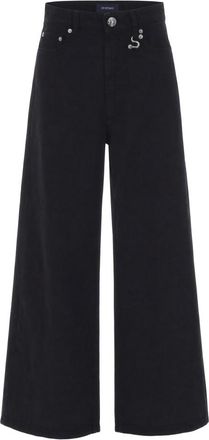 Sportmax Black Flared Flat Front Pants