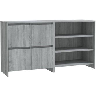 vidaXL 2 Piece Sideboard Grey Sonoma Engineered Wood Vidaxl