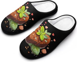 Generic I Love Steak Food Womens Slippers Warm House Slippers Indoor House Shoes with Anti-Skid Rubber Sole