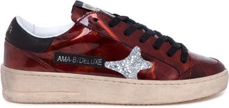 Ama brand Schoenen, Dames, Rood, 40 EU, Leer, Slam Sneaker