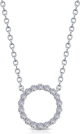 Lafonn Open Circle Simulated Diamond Pendant Necklace in White at Nordstrom Rack, Size 20