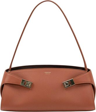 Ferragamo Brown Hug East-West Large Shoulder Bag