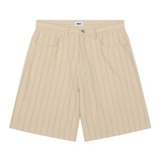 Obey Casual Shorts, male, Beige, W31, Baggy Denim Shorts