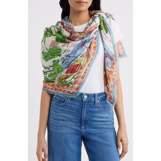 Echo Riviera Square Scarf in White Multi at Nordstrom