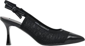 Karl Lagerfeld Sienna Ribbon Sling - Dames - Pumps - Zwart - 38 EU - Leer - Schoenen