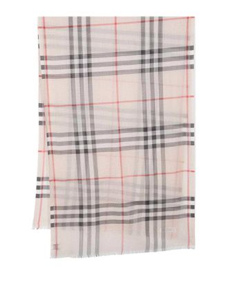 Burberry Giant Check Wool And Silk Blend Scarf