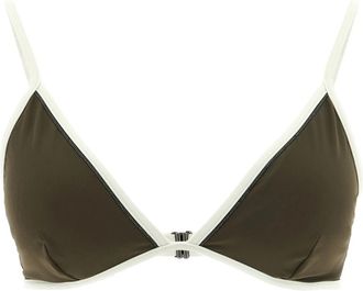 Brunello Cucinelli Techno Jersey Bikini Top met Monili - Dames - Bikinis - Groen - 2XL - Badmode