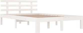 vidaXL Bed Frame without Mattress White Solid Wood 140x200 cm Vidaxl