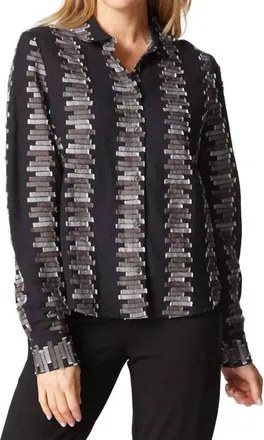 Habitat Embroidered Cotton Shaped Hem Shirt In Black