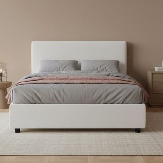 Talamo Italia Talamo Italia - Cama De Plaza Y Media Assia, Cama Contenedor Con Tapizado En Ecopiel, 100% Made In Italy, Apertura Frontal, Adecuado Para Colch&oacute;n Cm 1