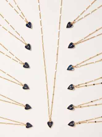 Fat Face FatFace Navy Alphabet Heart Necklace