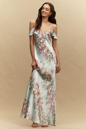 BHLDN Aria Ruffle Maxi Slip Dress