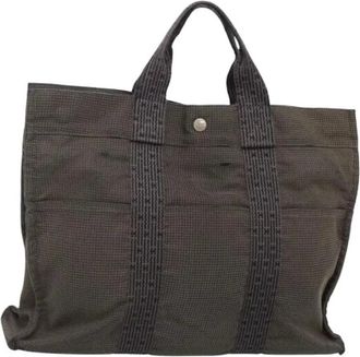 Herm&egrave;s Pre-owned Tote Bags, female, Gray, Size: ONE SIZE Pre-owned Vintage Canvas Tote Bag