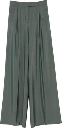 Max Mara Lange Broek - Dames - Wijde Broeken - Groen - XS - Broeken