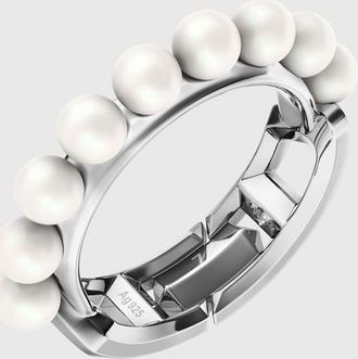 Diesel Sterling silver and pearl band ring - Rings - Unisex - Silver