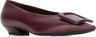 Roger Vivier Womens Pointy Covered Heel Burgundy Leather