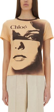 Chlo&eacute; Cotton Jersey Logo T Shirt