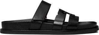 Tory Burch Ines Slippers - Dames - Sandalen - Zwart - 35 1/2 EU - Leer - Schoenen