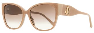 Jimmy Choo London Shay Butterfly Cat-Eye Glitter Sunglasses - Beige