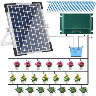 No Brand Kit De Riego Por Goteo Solar Autom&aacute;tico De 10 W, Sistema De Riego Inteligente Para Macizos De Flores, Patios E Invernaderos