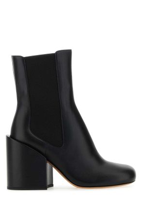 Sportmax Sportmax Black Leather Etra Ankle Boots